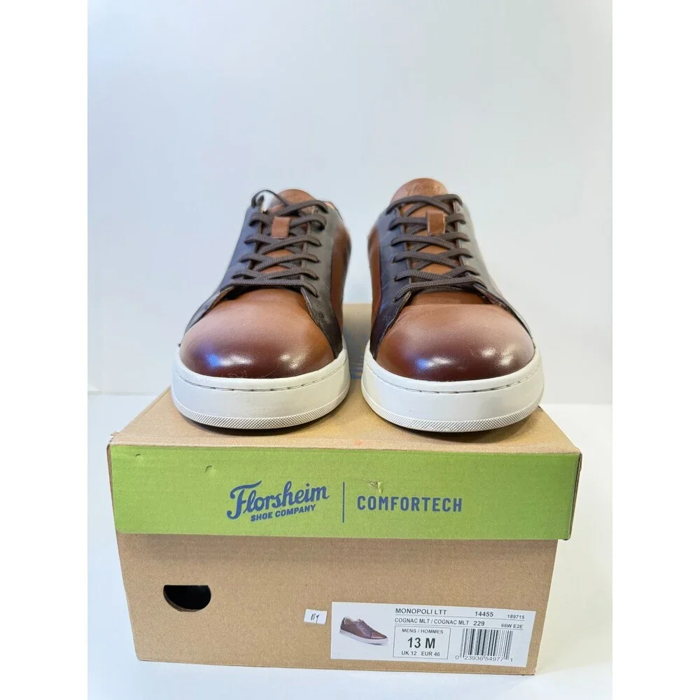 Florsheim Monopoli Lace-to-Toe Sneaker Men's Oxford, 13 D(M) US, Cognac
